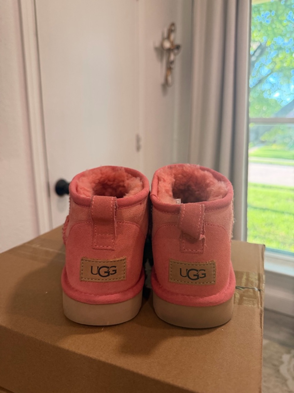 UGG Pink Shearling-Lined Ankle Boots